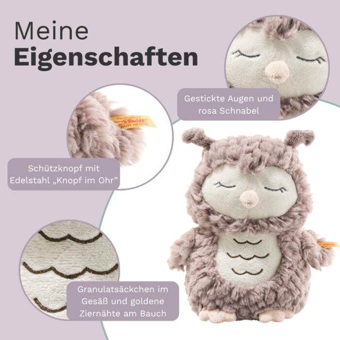 Steiff Kuscheltier Ollie Eule, Süßes Stofftier, Jungen, Mädchen & Babys ab 0 Monaten, Friends, PlüschtierBeige – Bild 5